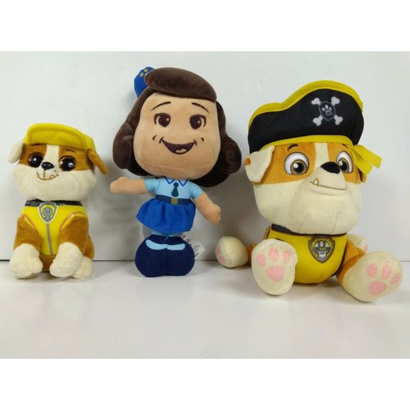 PAW PATROL Rubble 7" Pirate + 6" Worker Rubble+ 9" Police Girl Stuffed Plush Toy - Picture 11 of 12